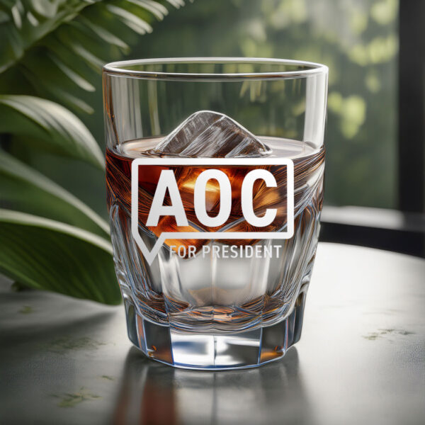 AOC For President Whiskey Glass