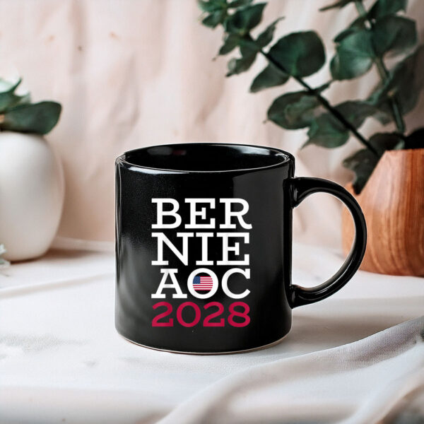 Bernie AOC 2028 Campaign - Fight Oligarchy Patriotic Flag Mug