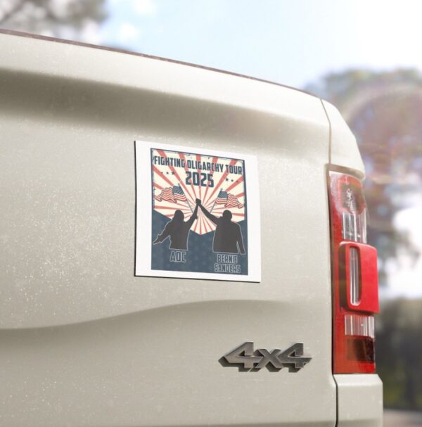 Bernie Sanders AOC Fighting Oligarchy Anti Trump Car Magnets