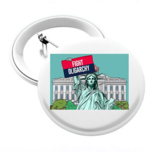 Bernie Sanders AOC Fighting Oligarchy Tour 2025 Button