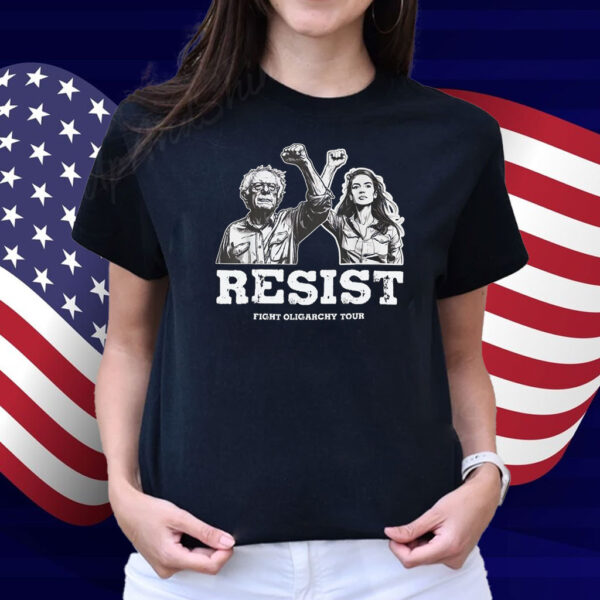Bernie Sanders AOC Resist Fighting Oligarchy Tour Shirt