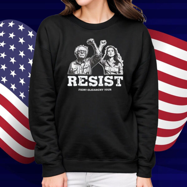 Bernie Sanders AOC Resist Fighting Oligarchy Tour Shirt