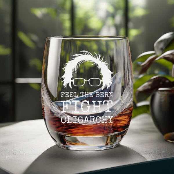 Bernie Sanders Feel The Bern Fight Oligarchy Political Glass