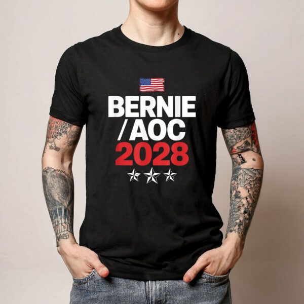 Bernie Sanders and AOC 2028 For President Campaign T-Shirt
