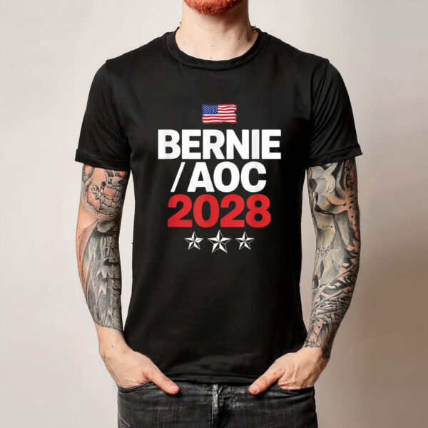 Bernie Sanders and AOC 2028 For President Campaign T-Shirt