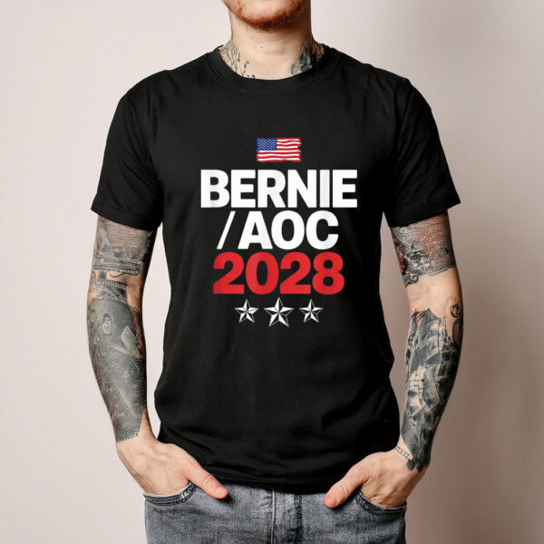 Bernie Sanders and AOC 2028 For President Campaign T-Shirt