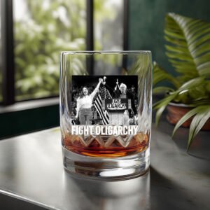 Fight Oligarchy Bernie Sanders And AOC Freedom US Anti Trump Glass