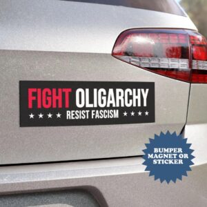 Fight Oligarchy Car Magnet & Sticker