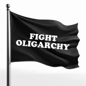 Fight Oligarchy - Stand Against Corporate Greed Activist Flag
