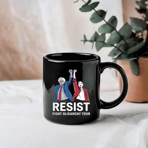 Fight Oligarchy Tour Resist Bernie and AOC Mug