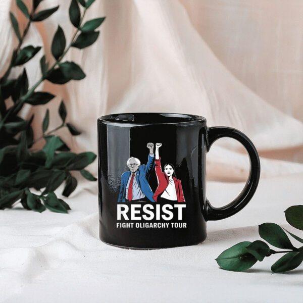 Fight Oligarchy Tour Resist Bernie and AOC Mug