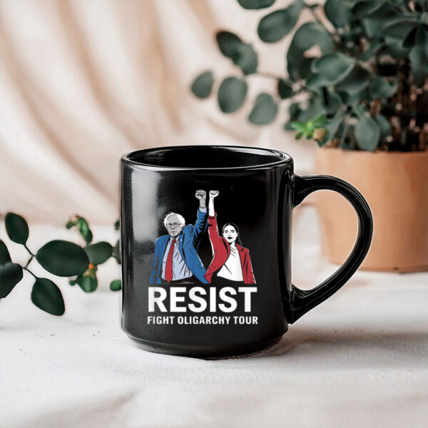 Fight Oligarchy Tour Resist Bernie and AOC Mug