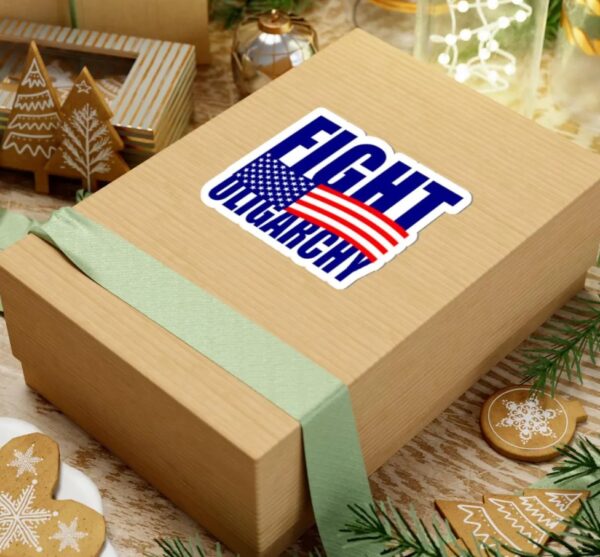 Fight Oligarchy USA Flag Sticker